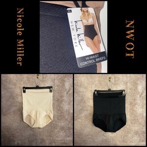 Nicole Miller Black & Nude Hi-Waist Shaping Briefs-Women’s size XL-NWOT
